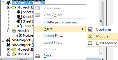 VBA Insert Module