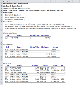 Solver answer