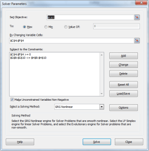 Solver Parameters