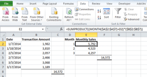 Sum Values in a Month