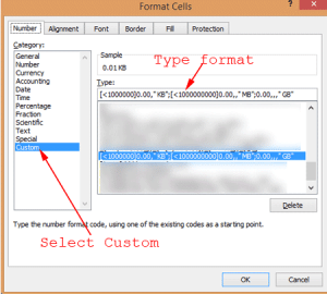 Format Cells with Data Formatting