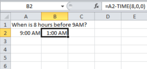 Subtract Time From Time in Excel