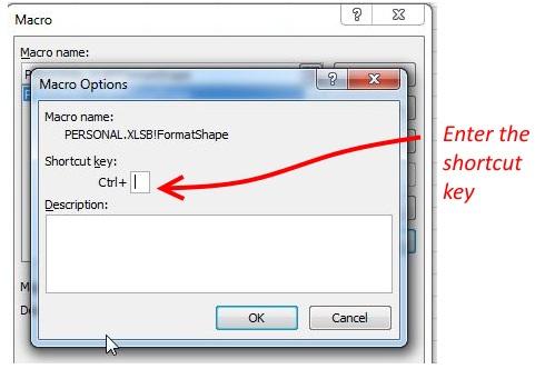 Assigning Shortcut Key to Macros