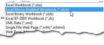Saving as Macro-Enabled Workbook
