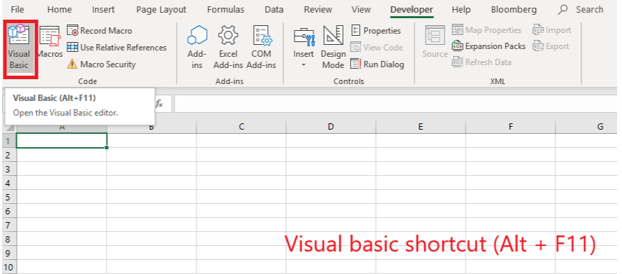 Excel VBA - Visual Basic Editor
