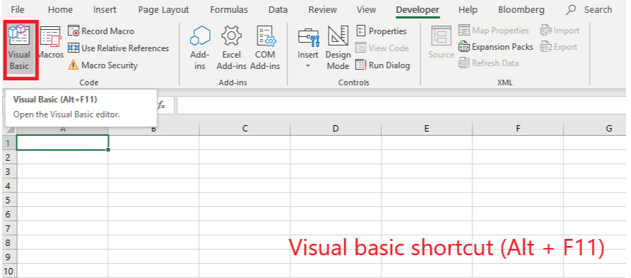 mac excel open vba editor